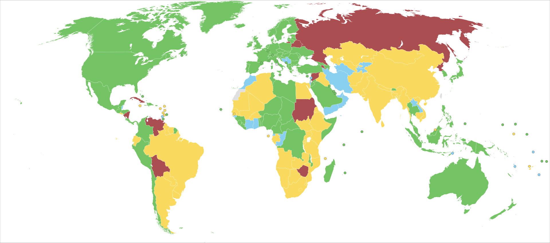 Map of the General Assembly vote on Resolution 68/262 by country